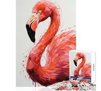 Puzzle 1000 pièces pour Adultes Motif Flamant Rose Jeu éducatif et Amusant Cadeau d'anniversaire avec Poster et fiche de Questions Assortis Dimensions 50x75cm