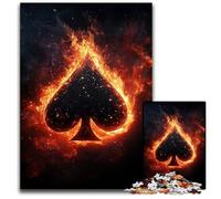 Puzzle 1000 pièces pour Adultes, Motif Flamme d'amour Noire, en Bois, Cadeau pour Hommes et Femmes, pour Tous Les Jours et Occasions spéciales, 50x75cm