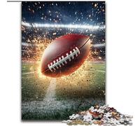 Puzzle 1000 pièces pour Adultes, Motif Flammes de Rugby, en Bois, Jeu de réflexion interactif en Famille, à partir de 14 Ans, Dimensions 50x75cm