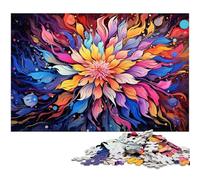 Puzzle 1000 pièces pour Adultes Motif Fleurs artistiques colorées Cadeau d'anniversaire décoration Murale 1000 pièces (38 x 26 cm)