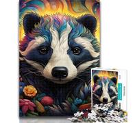 Puzzle 1000 pièces pour Adultes, Motif Fleurs de Blaireau à Miel, pour Adolescents, Jouets éducatifs, idéal comme Cadeau pour Toute la Famille, 75x50cm