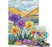 Puzzle 1000 pièces pour Adultes, Motif Fleurs en vitrail, découpe Nette, Jeu de Concentration, Cadeau, Jeu pour Passer Le Temps, scène de Noël (38x26cm)