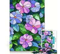 Puzzle 1000 pièces pour Adultes, Motif Fleurs en vitrail, découpe Nette, Jeu de Concentration, Cadeau, Jeu pour Passer Le Temps, scène de Noël (38x52cm)