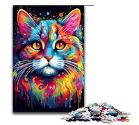 Puzzle 1000 pièces pour Adultes Motif Fleurs et Chats fantastiques colorés - Un Jeu Stimulant Une œuvre d'art adaptée aux Adolescents de 14 Ans et Plus 1000 pièces (75 x 50 cm)