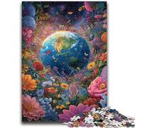 Puzzle 1000 pièces pour Adultes, Motif Fleurs et Terre, Anti-Stress, idéal pour Passer du Temps à la Maison et renforcer l'amour Entre Couples (50x75cm)