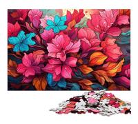 Puzzle 1000 pièces pour Adultes Motif Floral coloré Amusant en Famille avec Affiche et fiche de Questions-réponses Assorties (38 x 26 cm)
