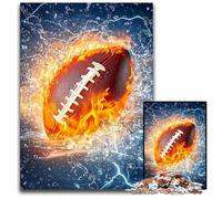 Puzzle 1000 pièces pour Adultes, Motif Football de Glace et de feu, en Bois, pour s'amuser en Famille, idéal pour décorer Un Bureau 14 Ans et Plus, 50x75cm