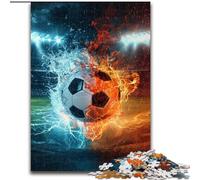 Puzzle 1000 pièces pour Adultes, Motif Football, Glace et feu Un Casse-tête Stimulant pour Les Adolescents, idéal pour la décoration intérieure ou comme Cadeau (Taille : 50x75cm)