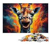 Puzzle 1000 pièces pour Adultes Motif Girafe colorée décoration Murale Cadeau d'anniversaire Art Mural 1000 pièces (38 x 26 cm)
