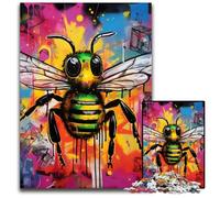 Puzzle 1000 pièces pour Adultes, Motif Graffiti d'abeille, Casse-tête Stimulant à Faire soi-même pour Adolescents, 26x38cm / 10,23x14,96 Pouces