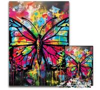 Puzzle 1000 pièces pour Adultes Motif Graffiti et Papillons 26x38cm / 10,23x14,96 Pouces