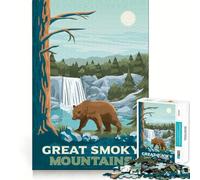 Puzzle 1000 pièces pour Adultes,Motif Great Smoky Mountains,découpe Lisse,activité intellectuelle stimulante,Loisirs,décoration de Noël,Cadeau (38x52cm)