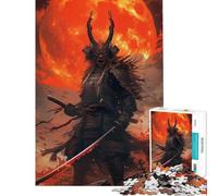 Puzzle 1000 pièces pour Adultes Motif Guerrier samouraï Japonais défi éducatif Jouet d'assemblage décoration Murale Convient aux Personnes de 14 Ans et Plus (50x75cm)