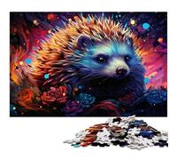 Puzzle 1000 pièces pour Adultes Motif hérisson coloré décoration Murale Cadeau d'anniversaire Art Mural 1000 pièces (38 x 26 cm)