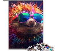 Puzzle 1000 pièces pour Adultes, Motif hérisson coloré, Jeu interactif Familial, idéal pour Les Adolescents, Cadeau Casse-tête (Taille 38x26cm)