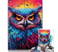 Puzzle 1000 pièces pour Adultes, Motif Hibou Animal, 1000 pièces pour Adultes, Anti-Stress, défi Difficile, décoration d'intérieur Unique et Cadeaux 75x50cm