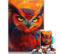 Puzzle 1000 pièces pour Adultes, Motif Hibou Animal, pour Adultes et Adolescents, Anti-Stress, Difficile, décoration d'intérieur Unique et Cadeaux 26x38cm