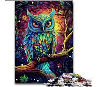 Puzzle 1000 pièces pour Adultes, Motif Hibou coloré, décoration à Faire soi-même, défi cérébral, pour Adultes, Famille, Cadeau de Vacances (Taille : 26x38cm)