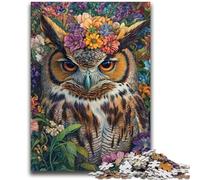 Puzzle 1000 pièces pour Adultes, Motif Hibou et Fleurs, Jeux éducatifs, décoration d'intérieur, Jeu éducatif pour Anniversaire et Noël, 50x75cm