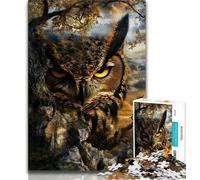 Puzzle 1000 pièces pour Adultes, Motif Hibou Fantastique, Jeux éducatifs, décoration d'intérieur, Jeu éducatif pour Anniversaire, Noël, 50x75cm