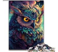 Puzzle 1000 pièces pour Adultes, Motif Hibou psychédélique, Un Art créatif Stimulant pour Les passionnés, Un pour se détendre (Taille : 50x75cm)