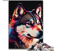 Puzzle 1000 pièces pour Adultes, Motif Husky, coloré, idéal pour Les fêtes, Jouet éducatif, Taille 26x38cm