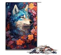Puzzle 1000 pièces pour Adultes Motif Husky coloré Jeu éducatif défi Jouet Illustration Cadeau 75 x 50 cm