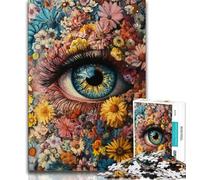 Puzzle 1000 pièces pour Adultes, Motif œil de Fleur, activité Amusante pour la Maison, Jouets pour Les Jours de Pluie, Cadeaux d'anniversaire (Taille 38x26cm)