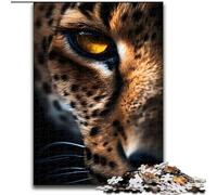 Puzzle 1000 pièces pour Adultes, Motif œil de guépard frappant, en Carton, idéal pour décorer Un Bureau, Une Chambre ou Un Salon, 1000 pièces(26x38cm)