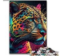 Puzzle 1000 pièces pour Adultes, Motif Jaguar Pop Art, en Bois, Casse-tête Stimulant à Faire soi-même, idéal pour Un Jeu Familial ou Un Cadeau décoratif(1000 pièces, 50x75cm)