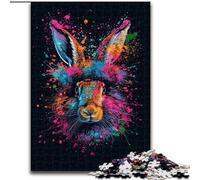 Puzzle 1000 pièces pour Adultes, Motif Lapin Artistique, en Carton, idée Cadeau d'anniversaire, Jeu de réflexion Stimulant, 1000 pièces(26x38cm)