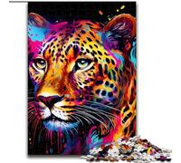 Puzzle 1000 pièces pour Adultes, Motif léopard Africain, en Bois, activité éducative pour Le développement cognitif, 1000 pièces(50x75cm)