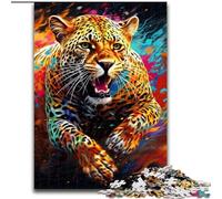 Puzzle 1000 pièces pour Adultes, Motif léopard Africain, en Bois, Cadeau de Noël, Anti-Stress, pour Adolescents, Cadeau Unique et Cool pour la Famille, 1000 pièces(50x75cm)