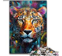 Puzzle 1000 pièces pour Adultes, Motif léopard Africain, en Carton, idéal pour Les Adolescents et Les familles, idéal comme Cadeau de Noël(1000 pièces, 26x38cm)