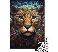 Puzzle 1000 pièces pour Adultes, Motif léopard Africain, Puzzle en Bois, décoration familiale, 1000 pièces (75 x 50 cm)