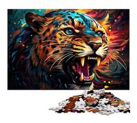 Puzzle 1000 pièces pour Adultes Motif léopard de la Jungle colorée en Bois Cadeau Amusant 1000 pièces (75 x 50 cm)