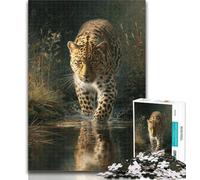 Puzzle 1000 pièces pour Adultes, Motif léopard de la Jungle, idéal pour Un Anniversaire ou Un Jeu Familial Défi Haute difficulté 50x75cm
