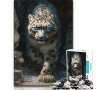 Puzzle 1000 pièces pour Adultes Motif léopard des neiges 1000 pièces pour Adultes défi d'intelligence cérébrale Jouets addictifs pour la décoration de la Maison 38x26cm