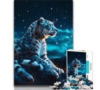Puzzle 1000 pièces pour Adultes, Motif léopard des neiges étoilé, Jeux éducatifs, décoration d'intérieur, Collection d'artistes, Beaux-Arts, 50x75cm