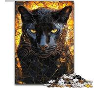 Puzzle 1000 pièces pour Adultes, Motif léopard doré et Noir, 26x38cm Un Casse-tête Stimulant, Une activité familiale, Une décoration d'intérieur, Un Cadeau de Noël