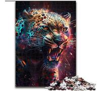 Puzzle 1000 pièces pour Adultes, Motif léopard Fantastique, idéal pour la décoration intérieure ou comme Cadeau (Taille 26x38cm).