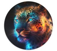 Puzzle 1000 pièces pour Adultes, Motif léopard Fantastique, Rond, 1000 pièces, Cadeau pour Hommes et Femmes, idéal pour Tous Les Jours et Occasions spéciales, 67,5 x 67,5 cm