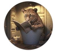 Puzzle 1000 pièces pour Adultes, Motif léopard lisant Un Journal, Cadeau de Noël pour Adolescents, réduction du Stress, Cadeau Unique et Cool pour la Famille, 1000 pièces (67,5x67,5cm)