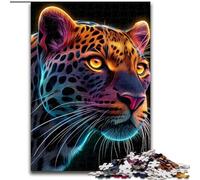 Puzzle 1000 pièces pour Adultes, Motif léopard néon, pour Adolescents et familles, idéal pour décorer et stimuler Votre Cerveau, 50x75cm