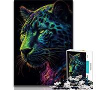 Puzzle 1000 pièces pour Adultes, Motif léopard Noir, Jeu Familial Anti-Stress, défi Difficile, adapté aux Couples (Taille 38x26cm)