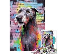 Puzzle 1000 pièces pour Adultes Motif lévrier Irlandais et Graffiti Difficile et Stimulant Jeu de Relaxation et Anti-Stress adapté aux 14 Ans et Plus (38x26cm)