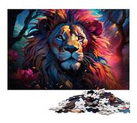 Puzzle 1000 pièces pour Adultes Motif Lion coloré pour la Famille pour s'amuser à la Maison pour Un Anniversaire ou Un Voyage 1000 pièces (75 x 50 cm)