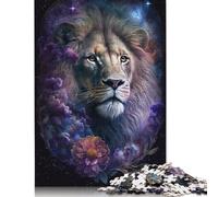 Puzzle 1000 pièces pour Adultes, Motif Lion et Fleur de l'espace, idéal pour Les Moments en Famille et Les défis mentaux (75 x 50 cm).