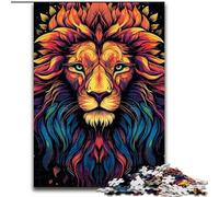Puzzle 1000 pièces pour Adultes, Motif Lion Graffiti coloré, en Carton, Casse-tête Stimulant à Faire soi-même, Jeu Familial idéal ou Cadeau décoratif, 1000 pièces(26x38cm)