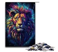 Puzzle 1000 pièces pour Adultes Motif Lion Magicien psychédélique coloré Puzzle en Bois 1000 pièces (75 x 50 cm)